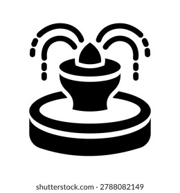 fountain solid icon illustration vector graphic. Simple element illustration vector graphic, suitable for app, websites, and presentations isolated on white background
