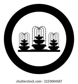 Icono de flujo de fuente en círculo color negro ilustración vectorial de imagen de contorno sólido