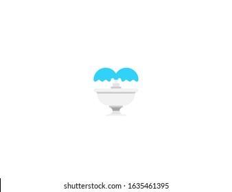 Fountain vector flat icon. Isolated water fountain park emoji illustration 