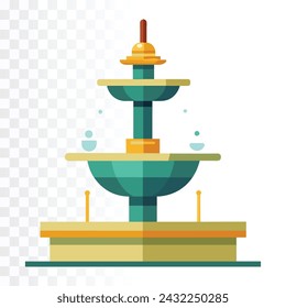 Fountain vector illustration on transparent background