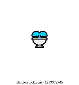 Fountain vector isolated icon. Garden decoration sign