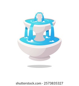 Fountain vector isolated on white background.