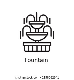 Ilustración de diseño de iconos del contorno vectorial de la fuente. Símbolo de elementos de la ciudad sobre el fondo blanco Archivo EPS 10