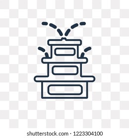 Fountain vector outline icon isolated on transparent background, high quality linear Fountain transparency concept can be used web and mobile