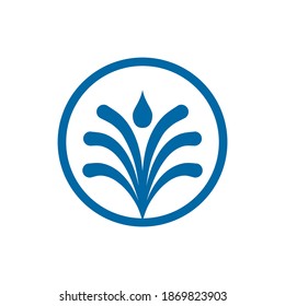 Fountain water logo design vector template