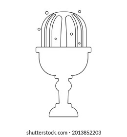 Fountain water vector outline icon. Vector illustration waterfall on white background. Isolated outline illustration icon of fountain water .