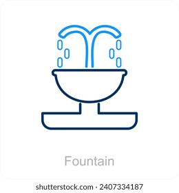 Symbol für Brunnen und Wasserfall