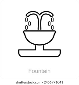 Fountain and waterfall icon concept