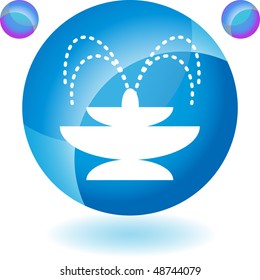 Fountain web button isolated on a background.
