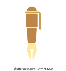 fountain-pen icon. flat illustration of fountain-pen - vector icon. fountain-pen sign symbol