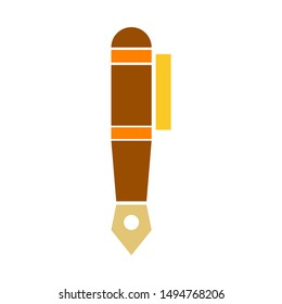 Füllfedersymbol. Flache Abbildung des Füllfederhalters - Vektorsymbol. Füllfederzeichen-Symbol