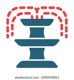 Fountian Vector Glyph Two Color Icon For Personal And Commercial Use.
