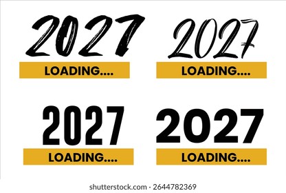 Four 2027 loading icons isolated on white background