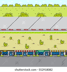 Four 3D backgrounds for arcade video game set 1