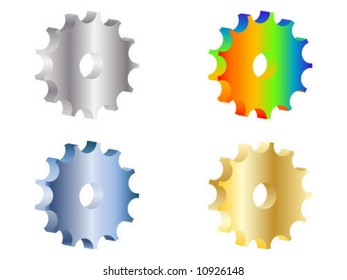 Four 3d gear - vector illustration