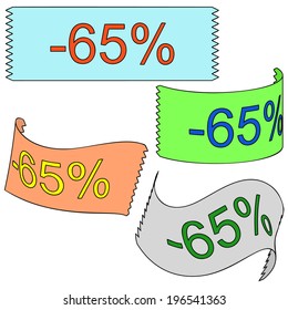 Four 3d tape (minus sixty-five percent) on a white background