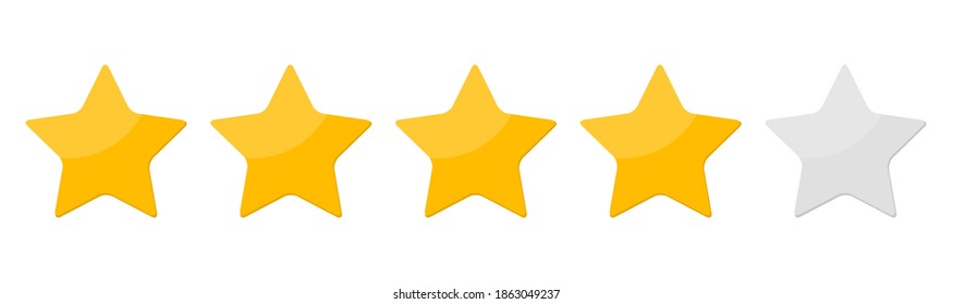 Four 4  Star Rank Sign Vector Illustration EPS10