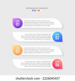 Four 4 Steps Options Timeline Business Infographic Modern Design Template