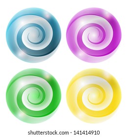four abstract ball with spiral