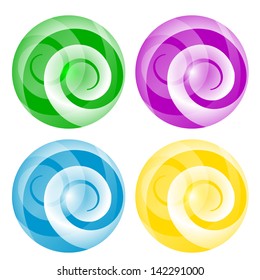four abstract ball with spiral