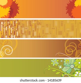 four abstract banners