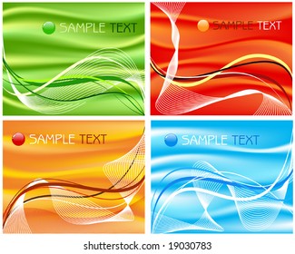 four abstract compositions - vector illustration