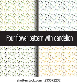  Four abstract flower pattern with dandelion 
