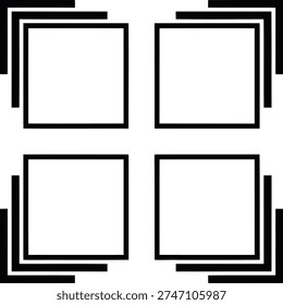 Four abstract geometric television sets arranged in a square pattern Vector