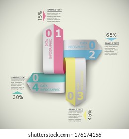 four abstract pointer / vector infographics element template for presentations
