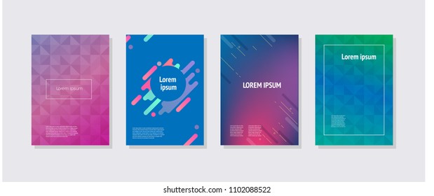 Four Abstract posters with geometric style 