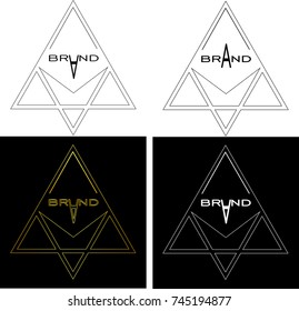 four abstract pyramidal contours / geometry / business logo