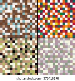 Four abstract square mosaic texture