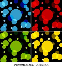 Four Abstract Vector Backgrounds with Colorful Circles or Rings