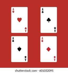 four ace deck set game cards 