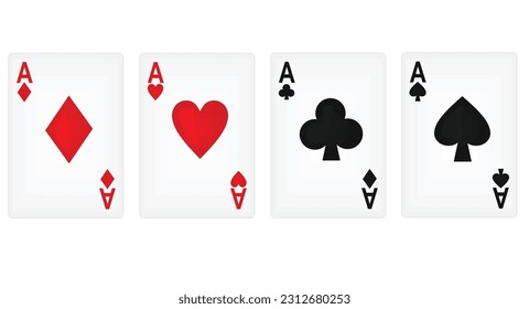 Four aces cards. vector illustration