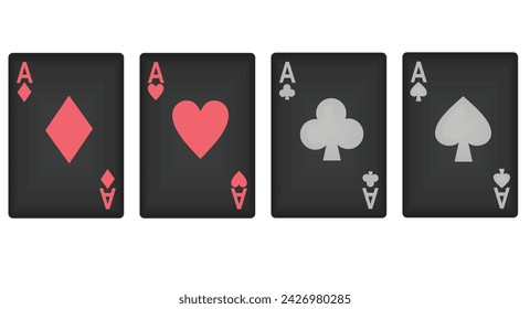 Four aces cards. vector illustration