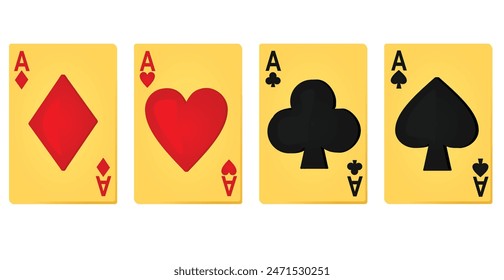 Four aces cards. vector illustration