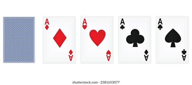 Four aces cards. vector illustration