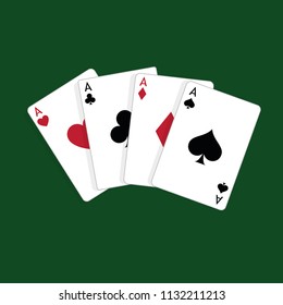 Four aces, casino poker cards