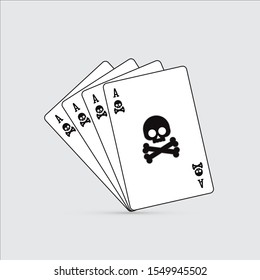 Four Aces. Gambling Addiction Concept. EPS10 vector file.