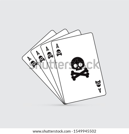 Four Aces. Gambling Addiction Concept. EPS10 vector file.