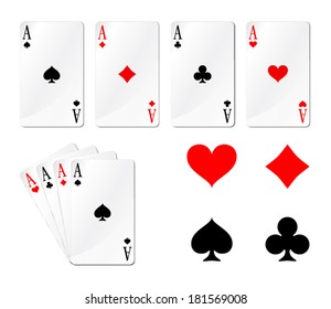 Four aces playing cards