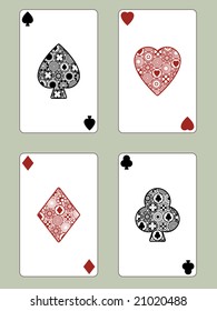 four aces playing cards