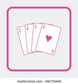 Four aces playing cards.