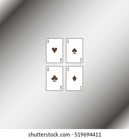 Four aces playing cards.