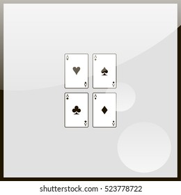 Four aces playing cards.