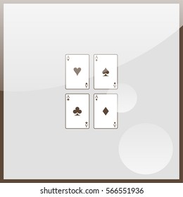 Four aces playing cards.
