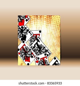 four aces playing cards. Flyer or cover design.