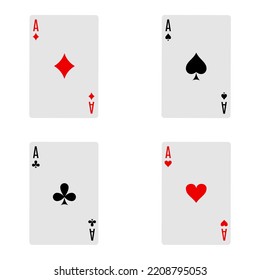 Four aces playing cards poker winner hand