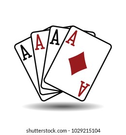 Four aces playing cards vector illustration
